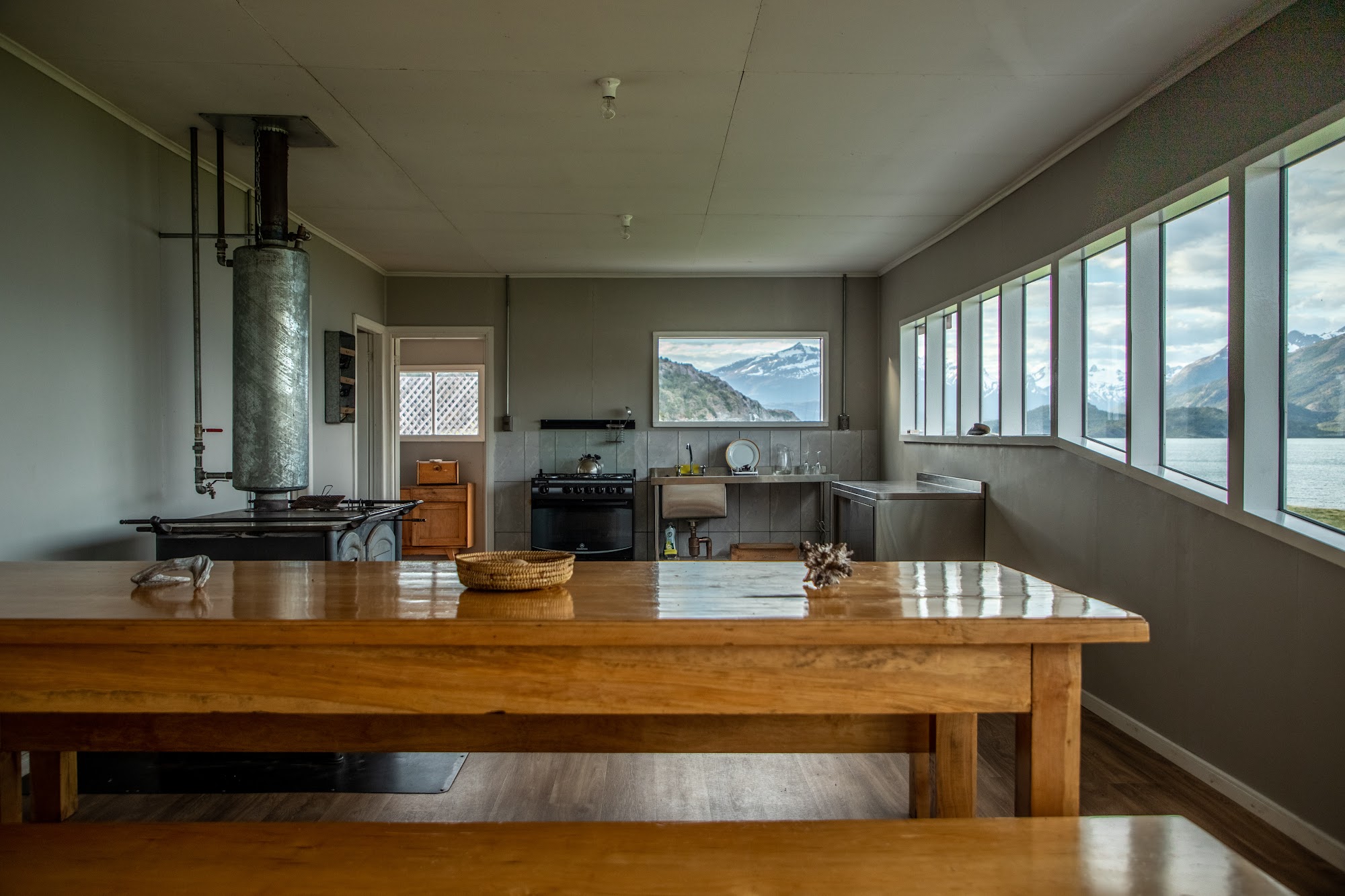 The table, set for dinner