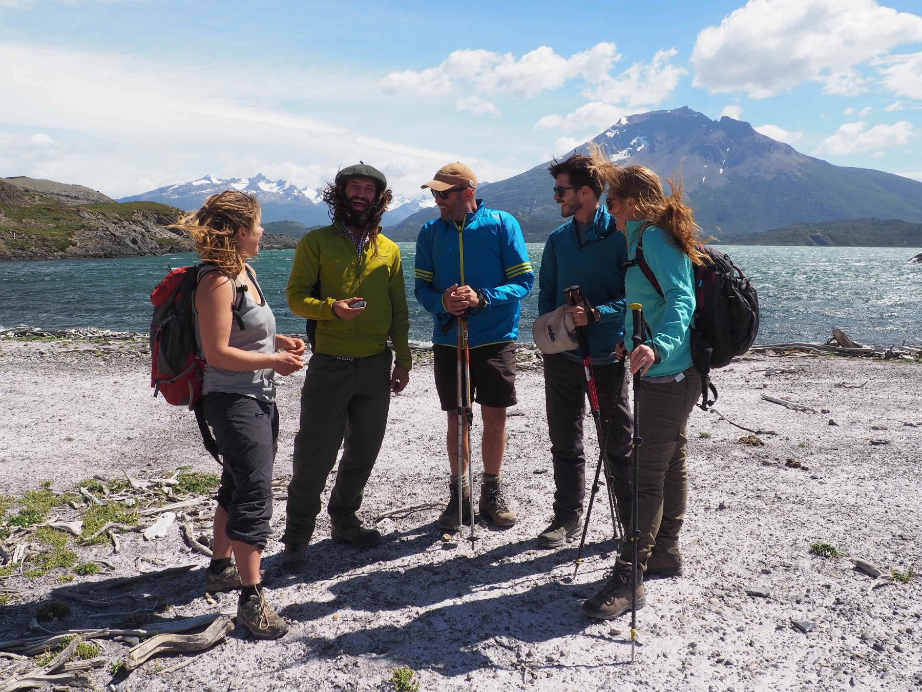 Trekking to a viewpoint over the fjord